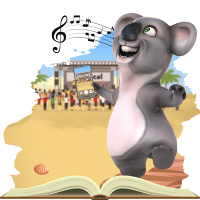 Kev the koala from Fair Go is jamming to his favourite music